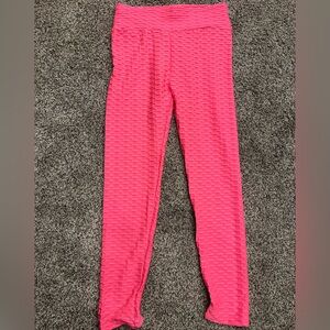 Hot Pink Scrunch Leggings Size L/XL NWOT